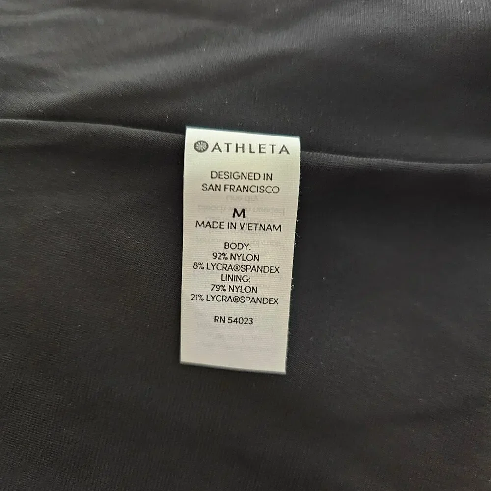 ATHLETA NWT Black Cloudbreak AquaRib Scoop Neck One-Piece Swimsuit Sz M - Picture 10 of 16